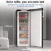 CHiQ congélateur armoire FSD166NE4E 166L noir Acier inoxydable, portes réversibles, 42 db, 12 ans de garantie sur le compresseur – Image 2