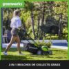 Greenworks G40LM41K2X Tondeuse à Gazon sans Fil pour Pelouses Jusqu'à 500m², Largeur de Coupe 41 cm, Sac de 50L, INCLUS Deux Batteries 40V 2Ah et Un Chargeur, Garantie 3 Ans – Image 3