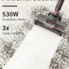PRETTYCARE Aspirateur Balai sans Fil, 45KPA/530W Aspirateur sans Fil Puissant Léger a Une Autonomie de 60 Minutes en Mode Automatique, Brosse LED pour Les Poils... – Image 2