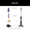 Shark HydroVac Nettoyeur sans fil sols durs, brosse roulante antimicrobienne et solution multi-surfaces neutralisant les odeurs, autonettoyant, aspire, nettoie saletés humides... – Image 2
